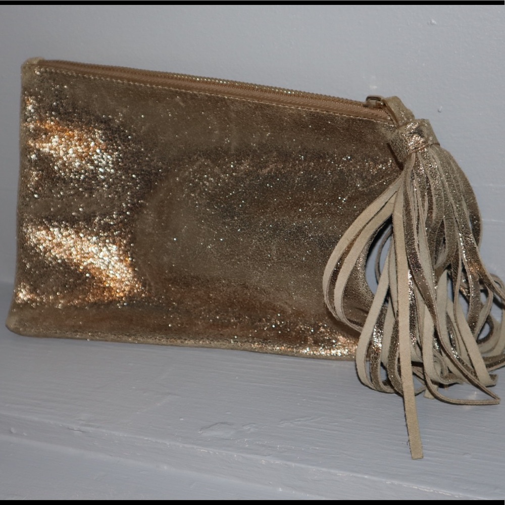 Zara Gold Glittery Clutch